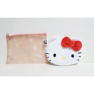 ハローキティ - HELLO KITTY（ハローキティ）ふわふわフェイスポーチ＆クリアポーチ