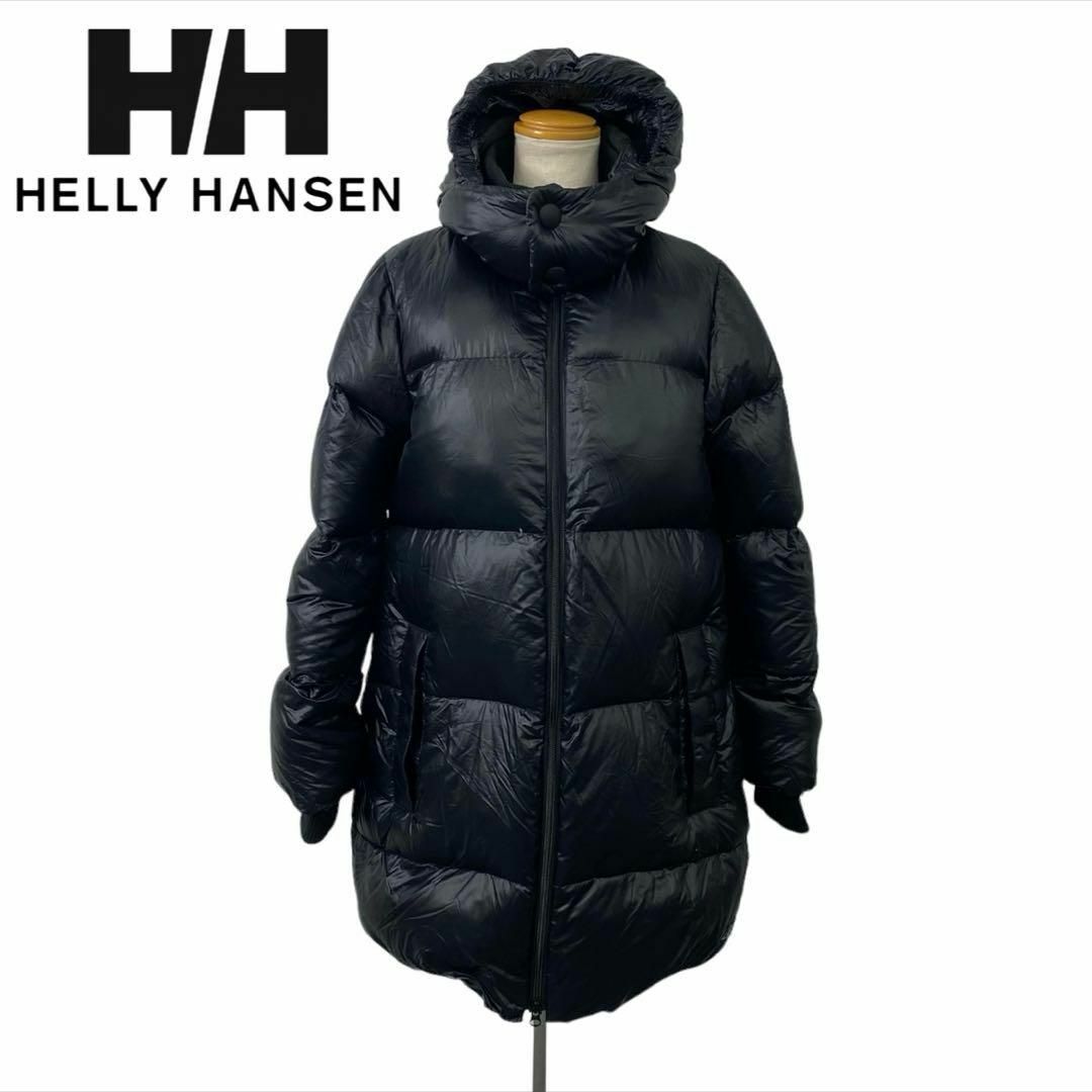 HELLY HANSEN(ヘリーハンセン)の■ HELLY HANSEN フード付きダウンジャケット サイズL ブラック レディースのジャケット/アウター(ダウンジャケット)の商品写真