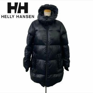 ヘリーハンセン(HELLY HANSEN)の■ HELLY HANSEN フード付きダウンジャケット サイズL ブラック(ダウンジャケット)