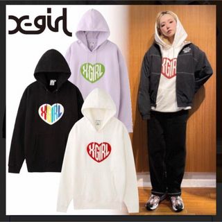 エックスガール(X-girl)の　X-girl HEART LOGO SWEAT HOODIE(パーカー)