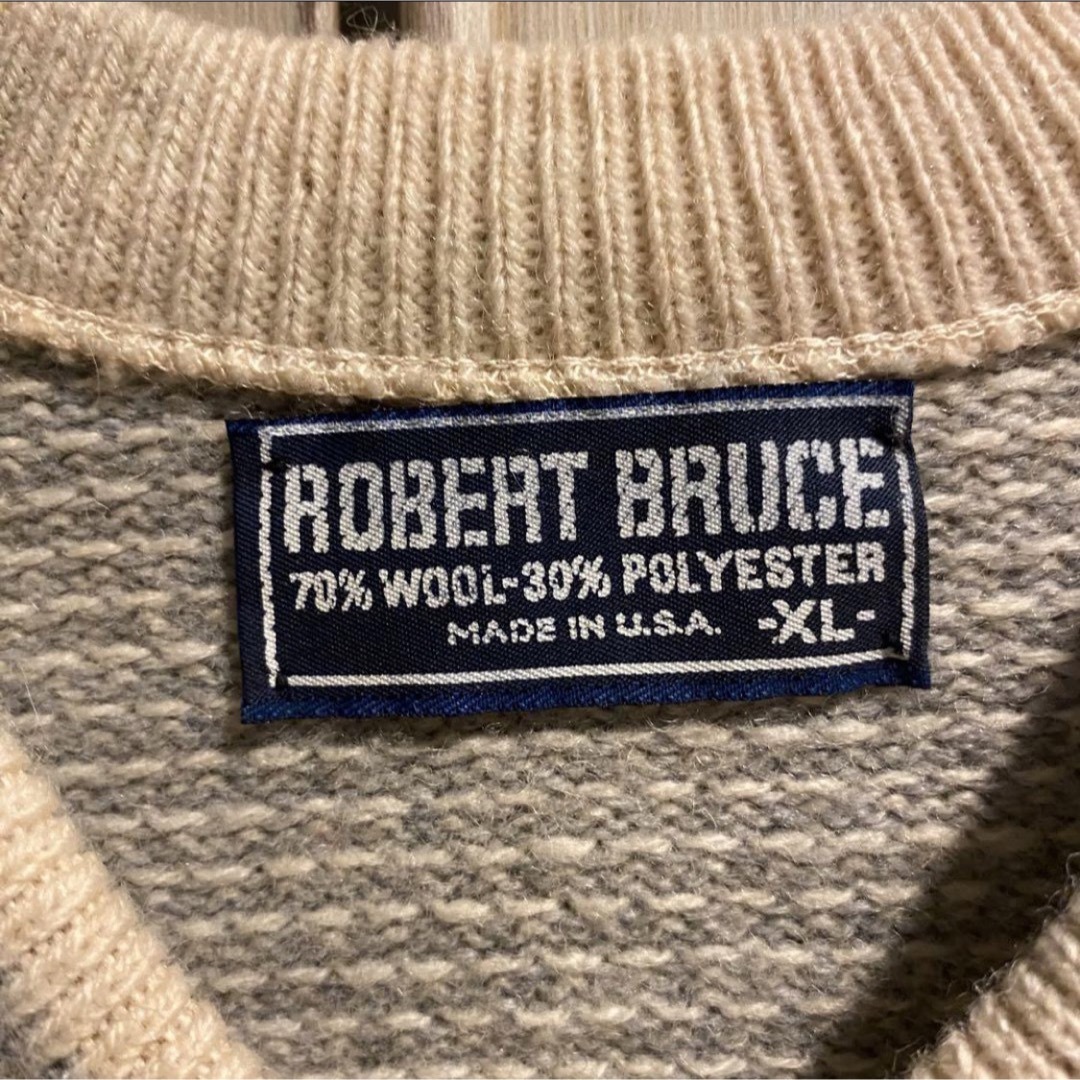 ROBERT BRUCE ロバートブルース 長袖ニット アメリカ製 XLサイズ メンズのトップス(ニット/セーター)の商品写真