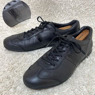 PRADA - プラダ　ローカットスニーカー　レザー　ロゴ型押し　ブラック　27cm相当