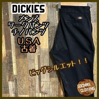 ディッキーズ(Dickies)のディッキーズ ワークパンツ アメカジ ブラック ロゴ XL チノパン USA古着(ワークパンツ/カーゴパンツ)