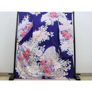 平和屋野田店■豪華振袖　刺繍　扇面牡丹花文　金彩　逸品　n-kg6213(振袖)