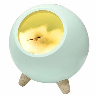 【色: グリーン】moin moin ランプ 電気 猫 肉球 LED ライト ド(その他)