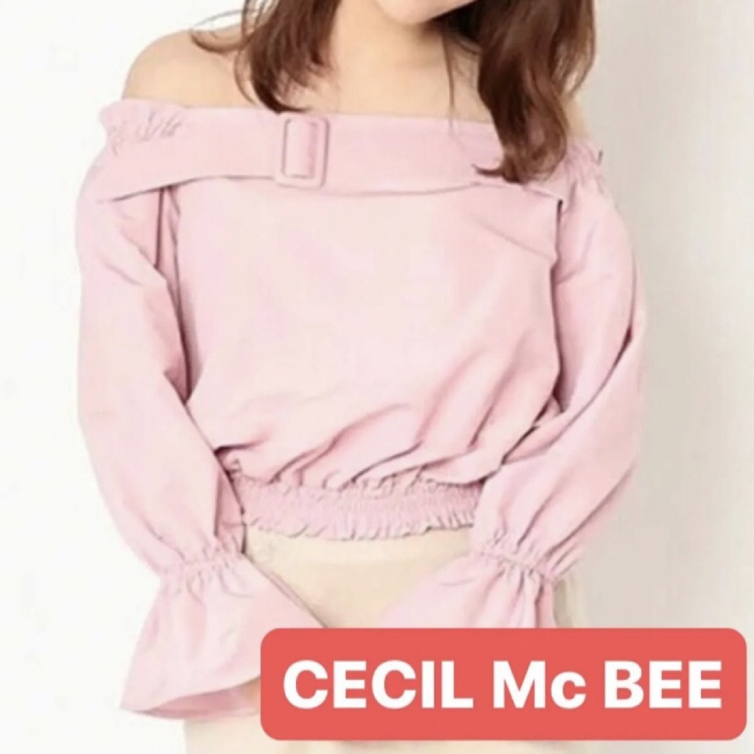 CECIL McBEE(セシルマクビー)のセシルマクビー レディース オフショル トップス ピンク レディースのトップス(カットソー(長袖/七分))の商品写真