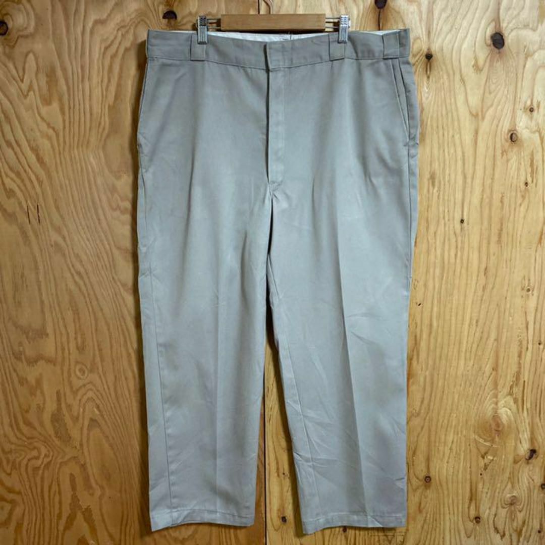 Dickies(ディッキーズ)のグレー ディッキーズ ワーク パンツ メイドインUSA 古着 90s ロゴ メンズのパンツ(ワークパンツ/カーゴパンツ)の商品写真