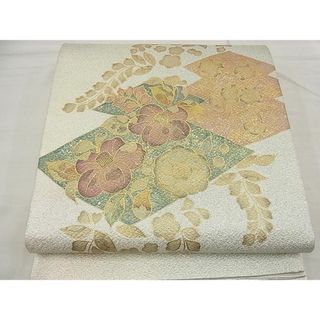 平和屋野田店■太鼓柄袋帯　辻が花　ふくれ織り　金銀彩　逸品　n-ea1788(帯)