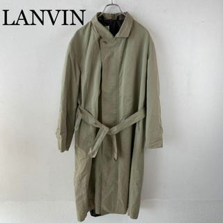 ランバン(LANVIN)のLANVIN ロングコート チェック柄ライナー付 カーキ系 H50-26サイズ(ロングコート)