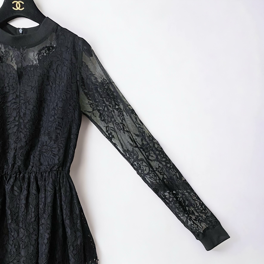 Ameri VINTAGE(アメリヴィンテージ)の【AMERI】  LACE LAYERED DRESS  ペチコート付 レディースのワンピース(ロングワンピース/マキシワンピース)の商品写真