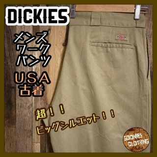 ディッキーズ(Dickies)のディッキーズ メンズ ワーク パンツ ベージュ ロゴ 40 2XL USA古着(ワークパンツ/カーゴパンツ)