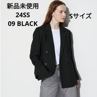 ユニクロ(UNIQLO)の新品未使用 ユニクロ 24SS ダブルジャケット ブラック Sサイズ(テーラードジャケット)