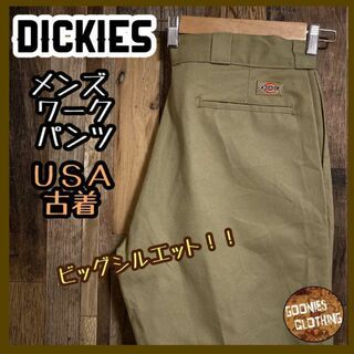 ディッキーズ(Dickies)のディッキーズ メンズ ワークパンツ ベージュ ロゴ 36 XL USA 古着(ワークパンツ/カーゴパンツ)