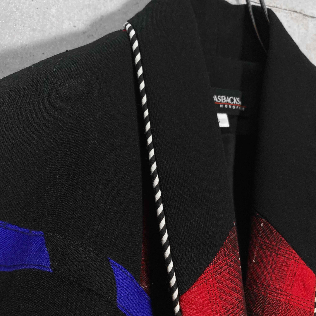 【レアデザイン】テーラードジャケット パッチワークデザイン L オンブレチェック メンズのジャケット/アウター(テーラードジャケット)の商品写真