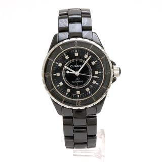 シャネル(CHANEL)のシャネル J12 ブラック 12Pダイヤ セラミック SS （12410028）(腕時計(アナログ))