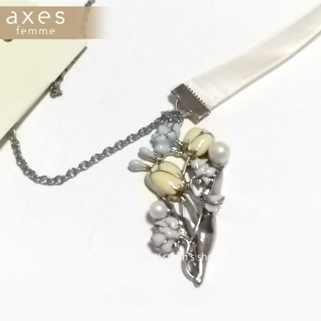 axes femme(アクシーズファム)のaxes femme チューリップリボンネックレス レディースのアクセサリー(ネックレス)の商品写真