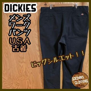 ディッキーズ(Dickies)のディッキーズ ブラック アメカジ ワーク パンツ USA古着 90s ロゴ 黒(ワークパンツ/カーゴパンツ)