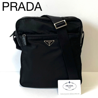 PRADA - 【良品】PRADA プラダ　ショルダーバッグ　ナイロン×レザー　スクエア型　黒