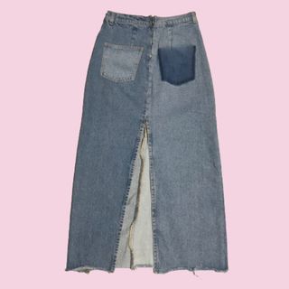 ザラ(ZARA)のZARA ザラ デニムスカート ロングスカート スリット y2k フェアリーコア(ロングスカート)