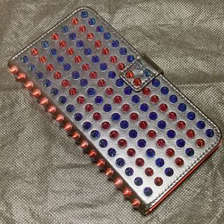 Christian Louboutin - 赤青スパイクスタッズiPhoneカバー　手帳型