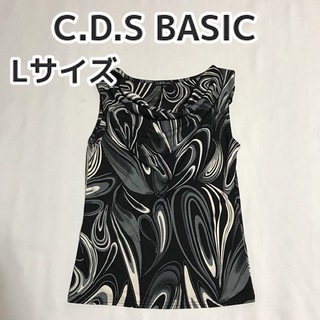 シーディーエスベーシック(C.D.S BASIC)のC.D.S BASIC ノースリーブ　トップス　胸元ドレープ　y2k(カットソー(半袖/袖なし))