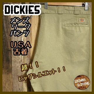 ディッキーズ(Dickies)のディッキーズ メンズ ワーク パンツ ロゴ 極太 2XL USA古着 90s(ワークパンツ/カーゴパンツ)