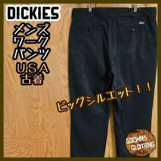 ディッキーズ(Dickies)のディッキーズ ワーク パンツ USA古着 90s ストリート ブラック ロゴ 黒(ワークパンツ/カーゴパンツ)