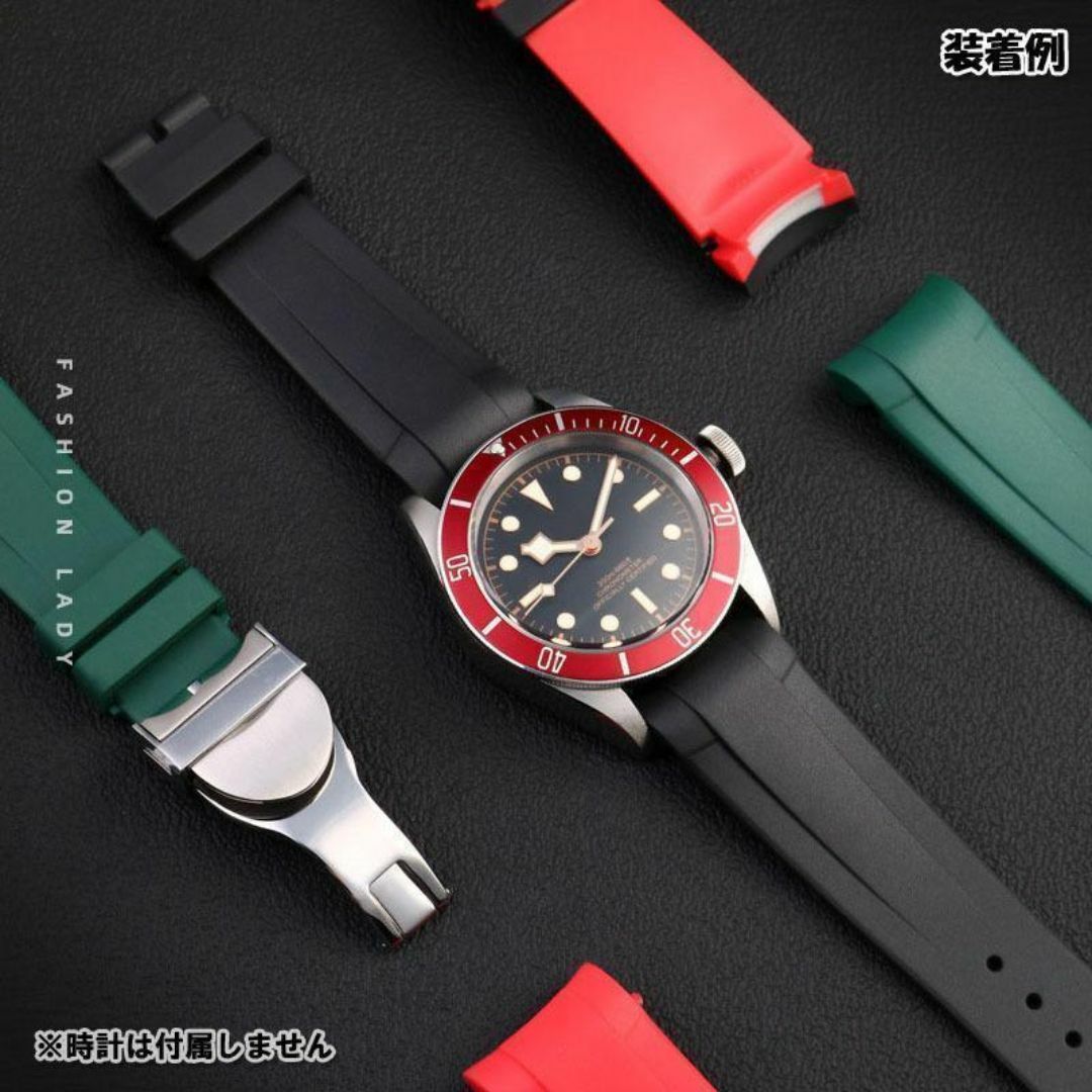 Tudor(チュードル)のTUDOR（チューダー）専用 Ｄバックル付きラバーベルト 20mm ブラック メンズの時計(ラバーベルト)の商品写真