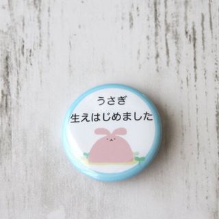 【生えうさぎ缶バッジ】オリジナルキャラクターユニークイラスト雑貨　ゆるかわグッズ(コサージュ/ブローチ)