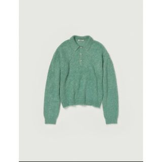 オーラリー(AURALEE)の23AW BRUSHED SUPER KID MOHAIR KNIT POLO(ニット/セーター)