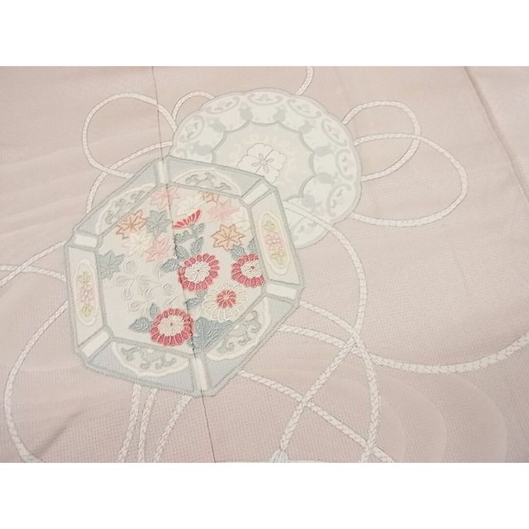 平和屋野田店■訪問着　相良刺繍　鏡裏花文　銀彩　逸品　n-yc6552 レディースの水着/浴衣(着物)の商品写真