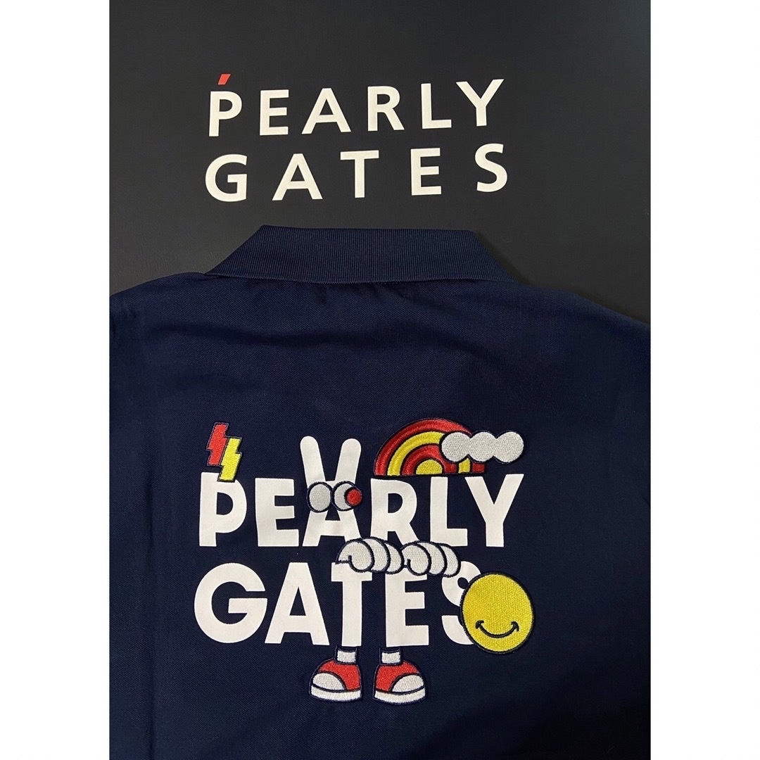 PEARLY GATES(パーリーゲイツ)の新品 正規品 パーリーゲイツ どうしちゃったPG 半袖 ポロシャツ サイズ5 L スポーツ/アウトドアのゴルフ(ウエア)の商品写真