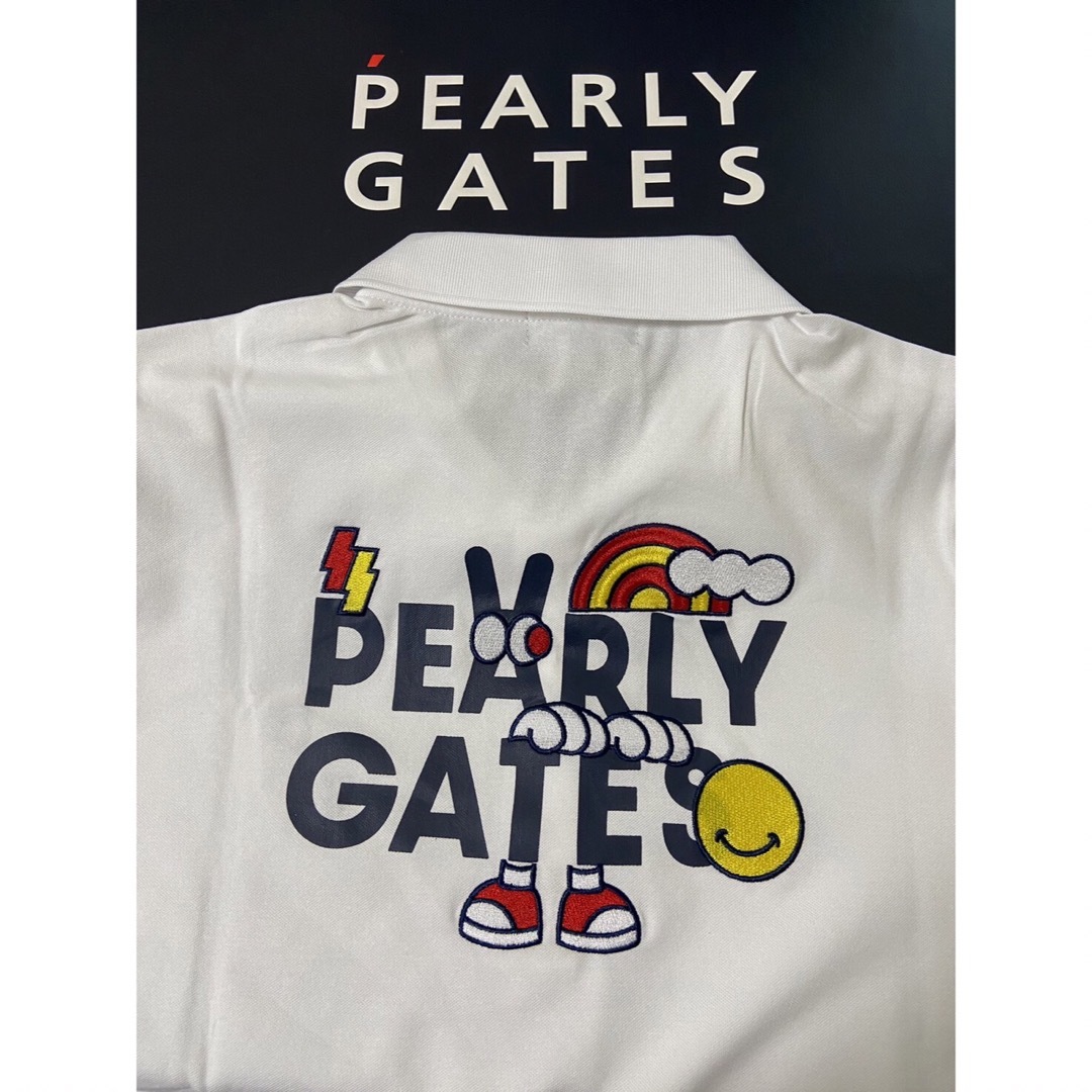 PEARLY GATES(パーリーゲイツ)の新品 正規品 パーリーゲイツ どうしちゃったPG 半袖 ポロシャツ サイズ5 L スポーツ/アウトドアのゴルフ(ウエア)の商品写真