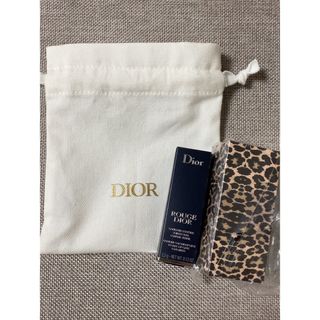 ディオール(Dior)の未使用　Dior ルージュディオール　口紅　424 豹柄ケース&巾着(口紅)