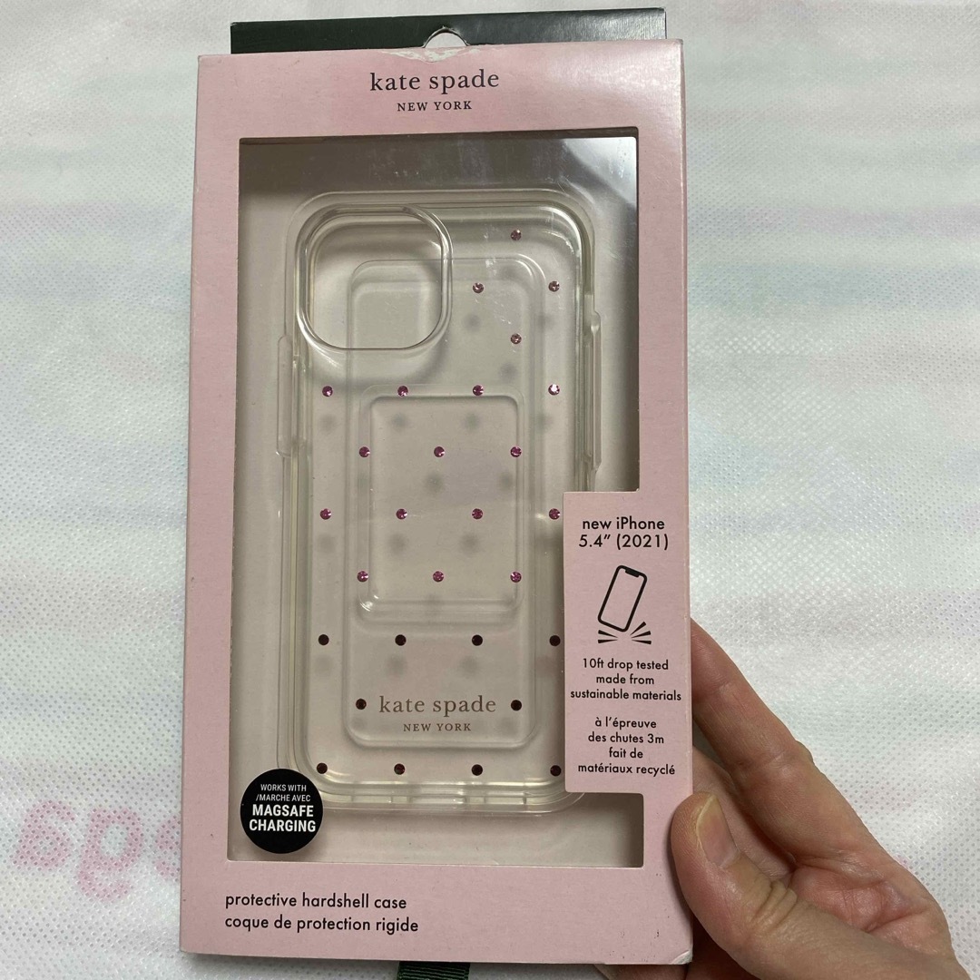 kate spade new york(ケイトスペードニューヨーク)のケイトスペード　iPhone13mini  ドット　ケース スマホ/家電/カメラのスマホアクセサリー(iPhoneケース)の商品写真