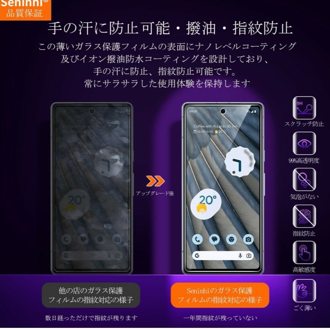 Google Pixel 7A 強化ガラスフィルム  レンズフィルム  保護 スマホ/家電/カメラのスマホアクセサリー(保護フィルム)の商品写真