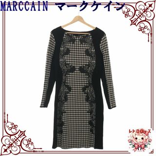 Marc Cain - MARCCAIN マークケイン ワンピース Iライン カジュアル 長袖 ひざ丈