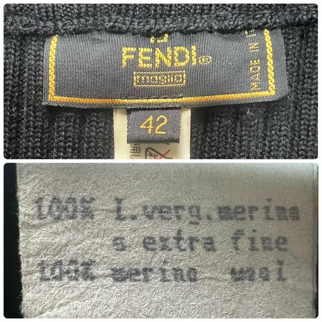 FENDI(フェンディ)のFENDI フェンディ セーター ジップ 黒 ニット 42 レディースのトップス(ニット/セーター)の商品写真