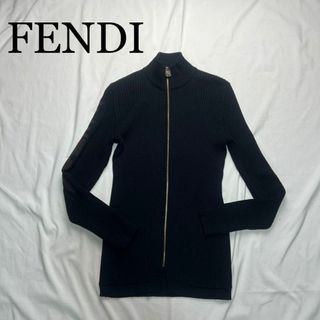 フェンディ(FENDI)のFENDI フェンディ セーター ジップ 黒 ニット 42(ニット/セーター)