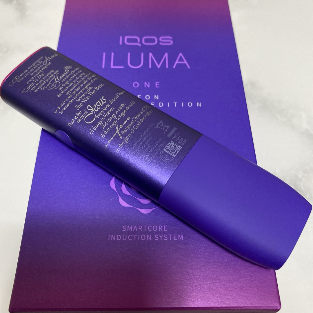 IQOS(アイコス)のiQOS ILUMAONE イルマワン レーザー加工 祈り手 聖書 ロザリオ 紫 メンズのファッション小物(タバコグッズ)の商品写真