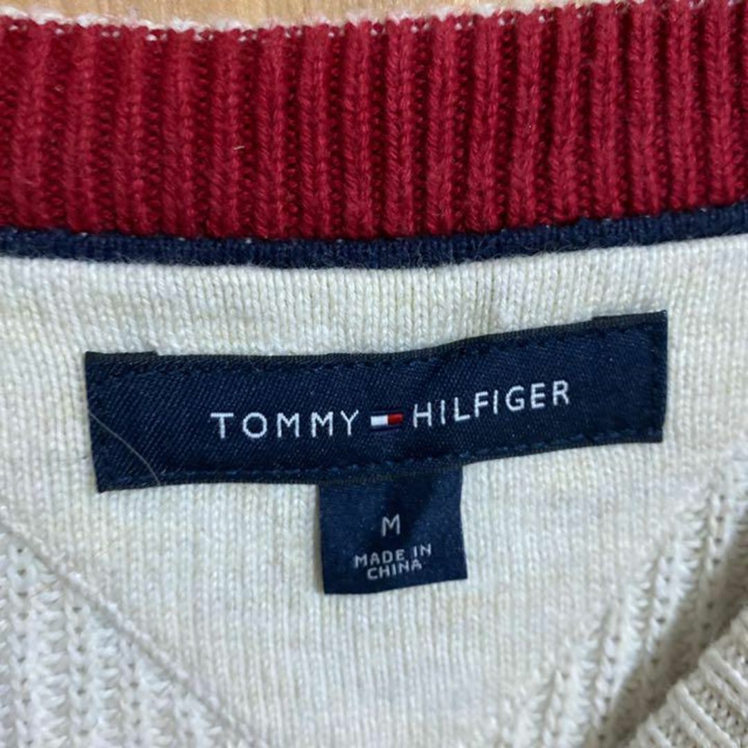 TOMMY HILFIGER(トミーヒルフィガー)のトミーヒルフィガー ボーダー ニット セーター USA古着 90s ロゴ 冬服 メンズのトップス(ニット/セーター)の商品写真