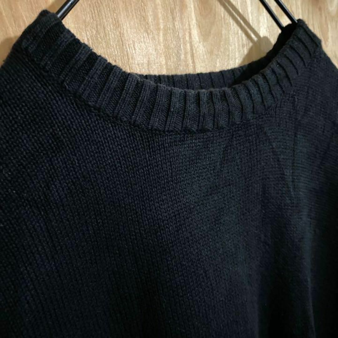 Reebok(リーボック)のリーボック 90s ゴルフ ニット 刺繍 ロゴ USA古着 セーター ブラック メンズのトップス(ニット/セーター)の商品写真