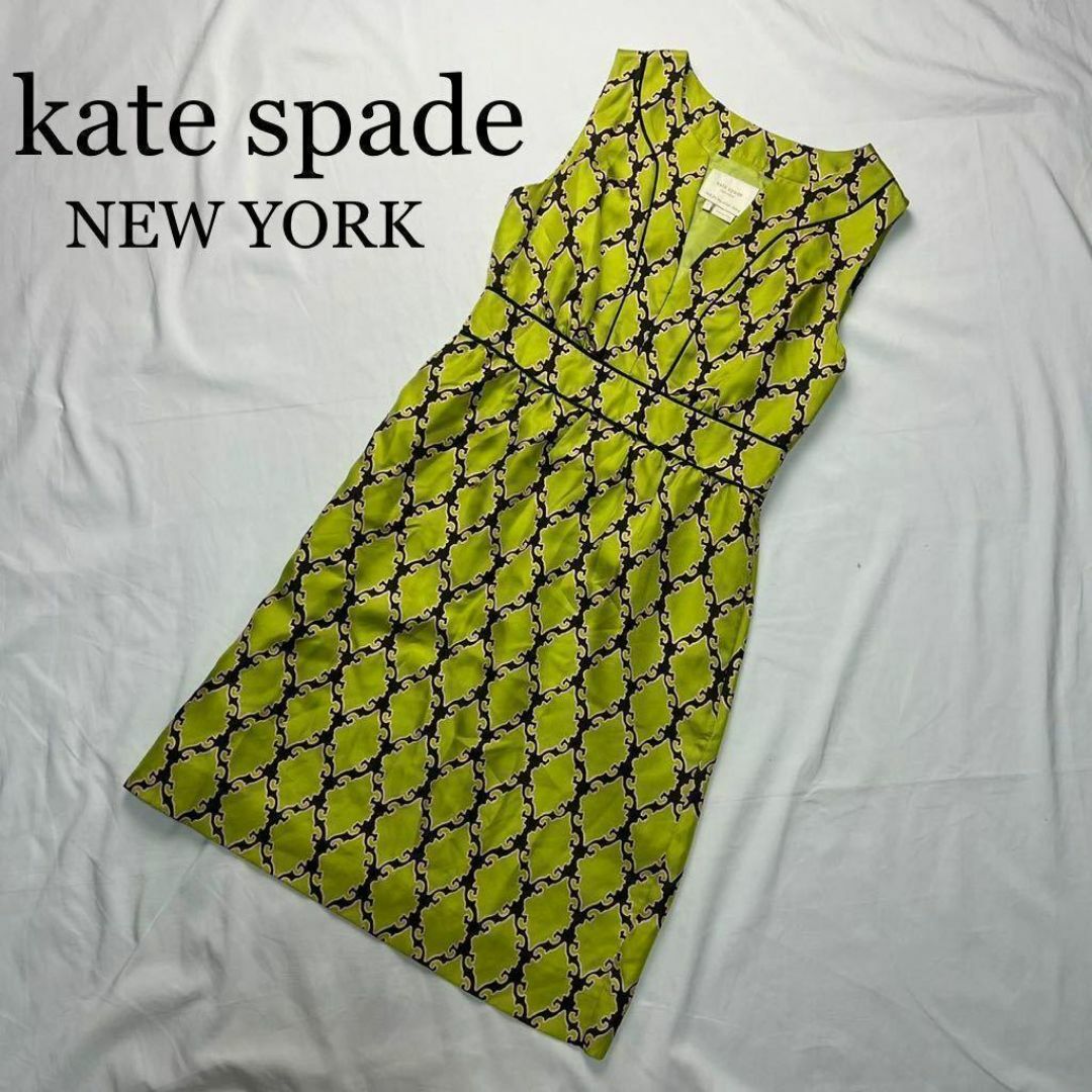 kate spade new york(ケイトスペードニューヨーク)のkate spade NEW YORK ワンピース ノースリーブ 2ひざ丈 レディースのワンピース(ひざ丈ワンピース)の商品写真