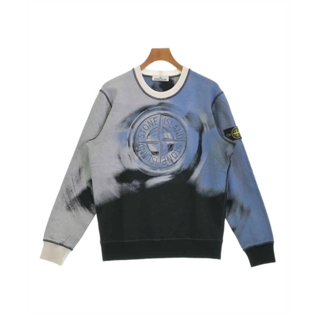 STONE ISLAND(ストーンアイランド)のSTONE ISLAND ストーンアイランド スウェット M 水色xグレーx黒 【古着】【中古】 メンズのトップス(スウェット)の商品写真