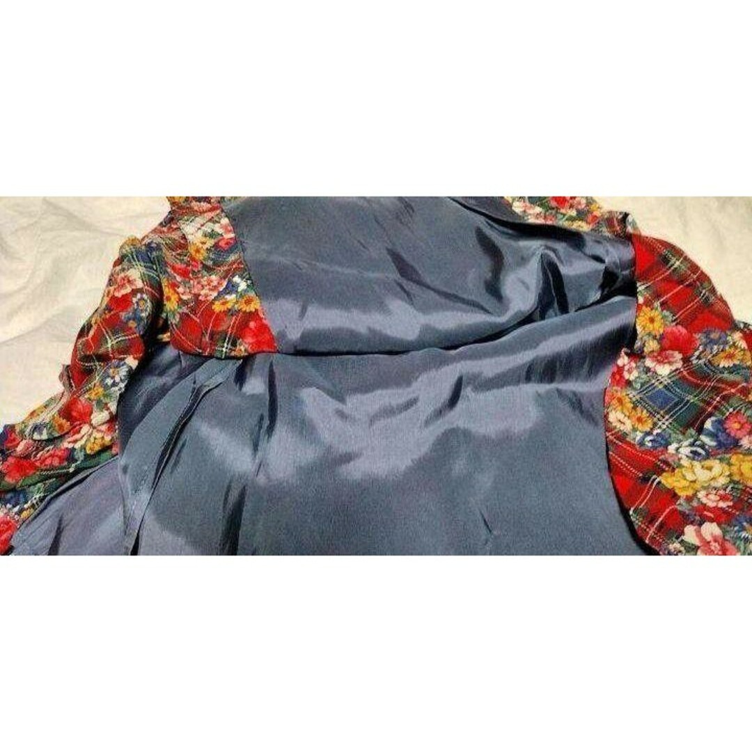 未使用♥新品♥LESCOPAINS♥レコパン♥スカート♥花柄♥金ボタン♥チェック レディースのスカート(ひざ丈スカート)の商品写真