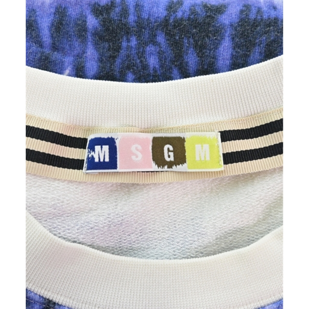 MSGM(エムエスジイエム)のMSGM エムエスジーエム スウェット L 白x青紫x紺(総柄) 【古着】【中古】 メンズのトップス(スウェット)の商品写真
