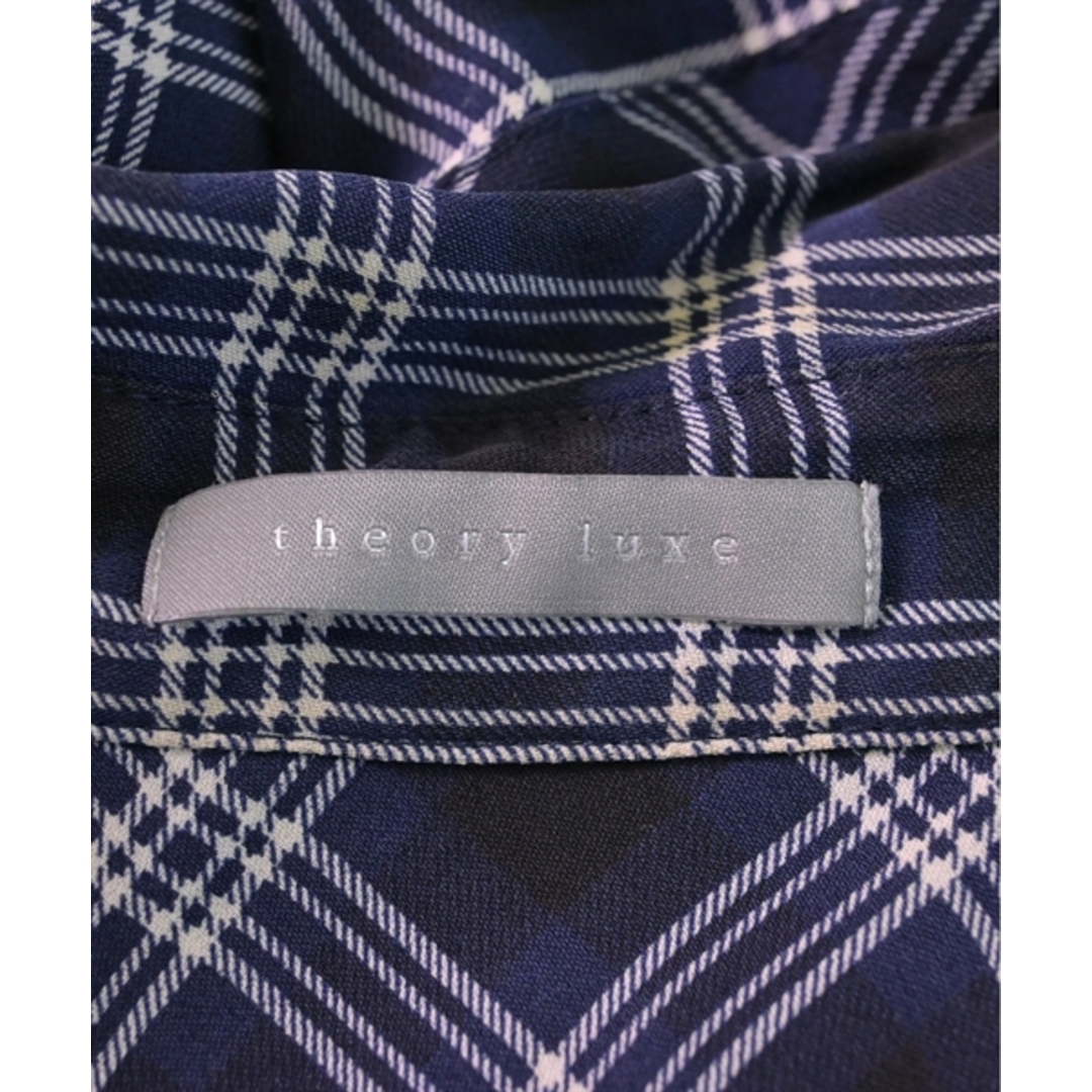 Theory luxe(セオリーリュクス)のtheory luxe カジュアルシャツ 38(M位) 紺x黒x白(チェック) 【古着】【中古】 レディースのトップス(シャツ/ブラウス(長袖/七分))の商品写真