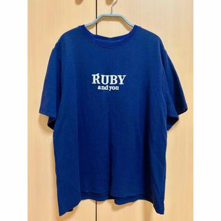 ルビー アンド ユー(RUBY AND YOU)の【RUBY AND YOU】RUBYロゴ刺繍Tシャツ ネイビー 完売(Tシャツ(半袖/袖なし))