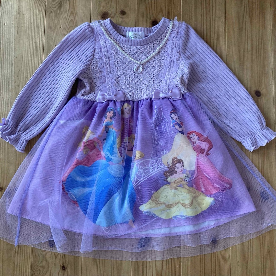 Disney(ディズニー)の100センチ　マジョリカ　プリンセス長袖ワンピース キッズ/ベビー/マタニティのキッズ服女の子用(90cm~)(ワンピース)の商品写真