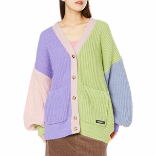 【色: マルチカラー】ミルクフェド カーディガン PANELED KNIT CA(その他)